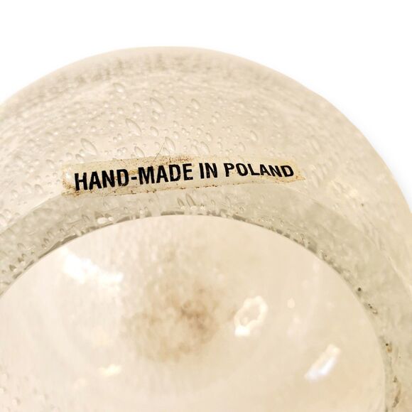 VTG Polish Art Glass Oil Lamp Orb Controlled Bubble Bullicante Crystal MCM Heavy - Picture 10 of 14